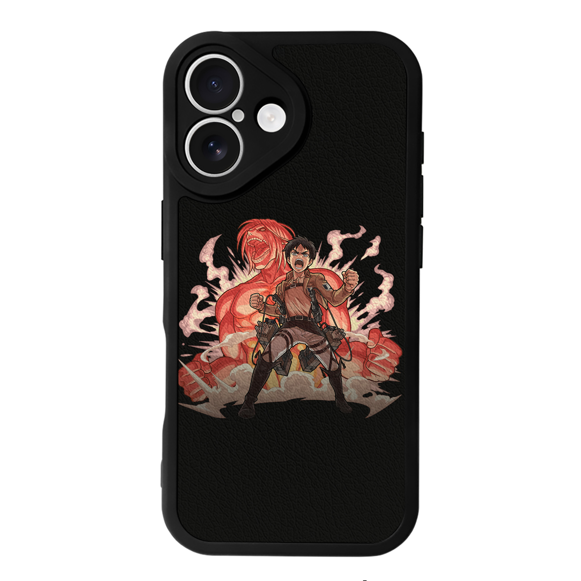 （画像用） 進撃の巨人 エレン･イェーガー Attack on Titan Eren Jäger 【iPhone 16シリーズ対応】シリコンスマホケース（レザー調） 材質：シリコン